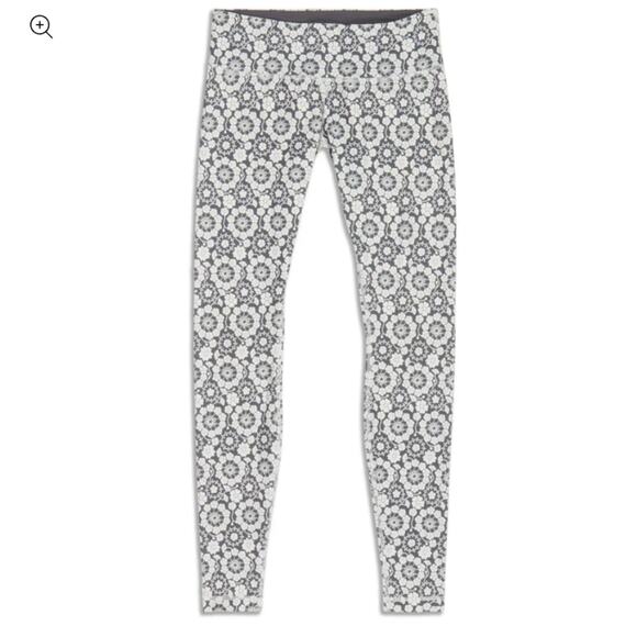 Lululemon Wunder Under Long Twiggy Printed Nimbus/Soot Light 4 Tall Inseam - Picture 1 of 9